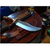 RR1939 Couteau Bowie Rough Rider .45 Manche Bois de Cerf Etui Cuir - Livraison Gratuite