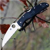Couteau Spyderco Endura 4 Wharncliffe Lame Acier VG-10 Serrated Japan SC10FSWCBK - Livraison Gratuite
