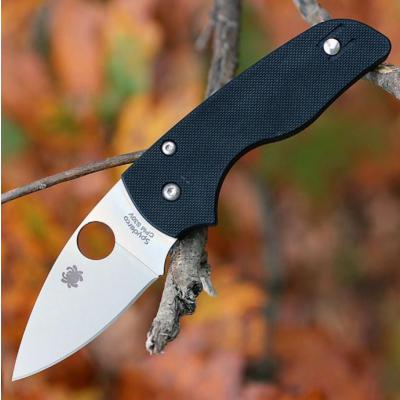 Couteau Spyderco Lil' Native Lame Acier CPM-S30V Manche G-10 Sécurité Compression Made In USA SC230GP - Free Shipping