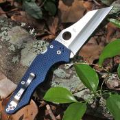 SC253GPCBL Couteau Spyderco YoJumbo Lame Acier CPM SPY27 Wharncliffe Manche  Cobalt Blue G10 Compression Lock USA -  Livraison Gratuite