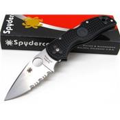 Couteau Spyderco Native 5 Lame Acier CPM-S30V Part Serr Manche FRN Lockback Made USA SC41PSBK5 - Free Shipping