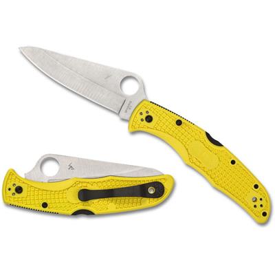 SC91PYL2 Couteau Spyderco Pacific Salt 2 Yellow Acier H1 Satin Made In Japan - Livraison Gratuite