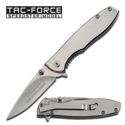 Couteau Tac Force 4 Mirror Finish Executive Series A/O Acier Inox Manche Acier Framelock TF573C - Free Shipping