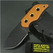 Couteau de Survie Tops Lil Roughneck Lame Acier 5160 Manche Micarta Etui Kydex Made In USA TPLRNK01 - Free Shipping