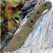 Couteau De Survie Tops Tom Brown Tracker Acier Carbone 1095 Manche Green Micarta Etui Kydex USA TPTBT02TAN - Free Shipping