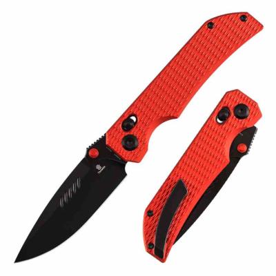 B1095V7 Tenable Eaglestrike - Couteau Pliant Crossbar Lock Lame Acier Nitro-V Black Drop Point Manche Alu Rouge Anodisé - Livraison Gratuite