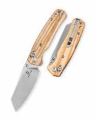 BTKMK06W1 Bestechman Cicada's Wing – Couteau pliant B-Lock Lame Acier 10Cr15MoV Satin Manche Olive Wood - Livraison Gratuite