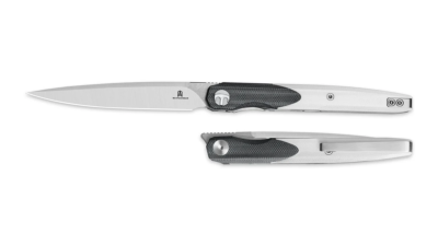 BTKMK14A Couteau Bestechman Lanza Black&White Drop Point Acier 14C28N Manche G10 Sécurité Linerlock - Livraison Gratuite