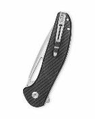 BTKMK18A Bestechman Whalefin |Couteau Lame Drop Point Acier D2 Satin/Stonewash | Manche Black G10 Button Lock  - Livraison Gratuite