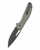 BTKMK18D Bestechman Whalefin | Couteau Pliant Lame Drop Point Acier D2 Black PVD | Manche OD Green G10 Button Lock - Livraison Gratuite