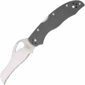 BY24GSGY Couteau Byrd Gooney | Lame Hybride Acier 9Cr18MoV Satin Serrated | Manche Gray G10 Back Lock - Livraison Gratuite