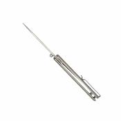 CBTBJKVGST CobraTec – Couteau pliant Linerlock Lame Acier VG-10 Satin Manche Grey Titanium - Livraison Gratuite