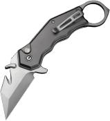 CIVC240181 — Couteau Civivi Amaroq Lame Acier Nitro-V 59-61 HRC Satin Reverse Tanto Manche Aluminium Gris Button Lock Tactique Secours Livraison Gratuite