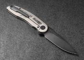 CMB07G Couteau CMB Made Knives Knight Gray Lame Acier M390 Manche Titane IKBS - Livraison Gratuite