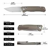 CMB17G CMB Braveman Bronze | Couteau Lame Drop Point Acier CPM-S35VN Satin | Manche Titanium Axis Lock - Livraison Gratuite