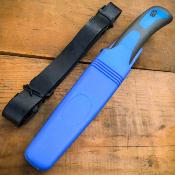 CN210424BL Rite Edge Divers Knife Blue – Couteau Fixe Polyvalent 420J2 Lame Dentelée Manche Caoutchouc Étui ABS - Livraison Gratuite