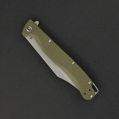 DGRTPFOLSW — Couteau Daggerr Knives Toothpick Linerlock Lame Acier 8Cr14MoV Clip Point Stonewashed Manche ABS Vert Olive Ouverture Flipper - Livraison Gratuite