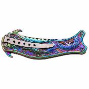 DSA019RB Couteau Dark Side Dragon A/O Lame Acier 3Cr13 Spectrum TiNi Manche Acier Spectrum Artwork Dragon – Livraison Gratuite