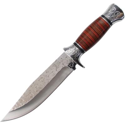 ER1004 Couteau Fixe Elk Ridge 1004 Lame Acier 3Cr13 Manche Cuir Brun Étui Cuir - Livraison Gratuite