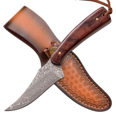 ER299RDM Couteau Elk Ridge Damas Skinner Lame Acier 256 Couches Etui Cuir - Livraison Gratuite