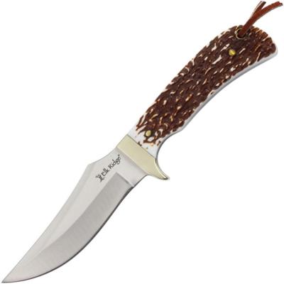 ERFIX133 Couteau Fixe Elk Ridge FIX133 Lame Acier 3Cr13 Manche Synthétique Brun Étui Cuir - Livraison Gratuite