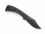 FKCSN180 Couteau Finch Snub Nose | Lame Clip Point Acier 154CM Black Stonewashed | Manche Midnight Honey Carbon Fiber Bolster Lock - Livraison Gratuite