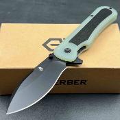 G1066479 Couteau Gerber Confidant | Lame Drop Point Acier Inox Black Oxide | Manche Jade G10 & Bamboo Linerlock - Livraison Gratuite