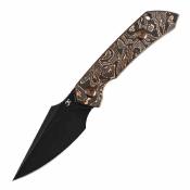 G3034A2 Kansept Fenrir Fixed Blade | Couteau Lame Harpoon Acier D2 | Manche Copper Carbon Fiber Housse Kydex - Livraison Gratuite 