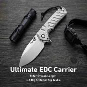 J1966GGY Couteau CJRB Tundra Limited Edition | Lame Drop Point Acier S35VN | Manche Gray Titanium Linerlock - Livraison Gratuite