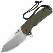 J1966GN CJRB Tundra - Couteau Pliant Drop Point Acier D2 | Manche G10 Vert | Flipper | Liner Lock - Livraison Gratuite