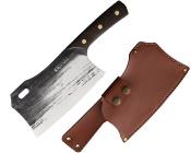 KETM1418 Ketuo Cleaver – Couperet  Lame Acier Inox Manche Noyer Full Tang Étui Cuir – Livraison Gratuite
