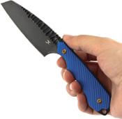 KG019A4 — Couteau Kansept Knives Valk Fixed Blade Lame Acier Nitro V Reverse Tanto BlackWash Manche G10 Bleu Étui Kydex - Livraison Gratuite