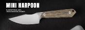 KI1040S7 Couteau Kizer Mini Harpoon Lame Fixe Micarta Marron Housse Kydex - Livraison Gratuite