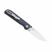 KIV34582BDA1 Couteau Kizer Begleiter 2.9 | Lame Acier BD1N Satin | Manche Micarta Vortex Bleu Button Liner Lock | Livraison Gratuite