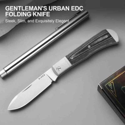 KIV3760A1 Kizer Trestle D – Couteau Lame Acier Nitro-V SW Drop Point Manche Aluminium Gray Micarta Ultrex Slipjoint Nail Nick – Livraison Gratuite