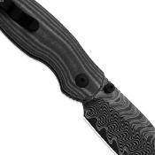 KIV3781BDA3 Kizer Phoca CD – Couteau pliant Button Liner Lock Lame Acier Damas Manche Black Micarta - Livraison Gratuite