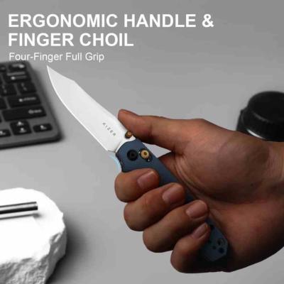 KIV3789A4 Kizer Pokiman CC – Couteau Lame Acier AEB-L Satin Clip Point Manche Aluminium Blue Clutch Lock Thumb Stud Clip – Livraison Gratuite