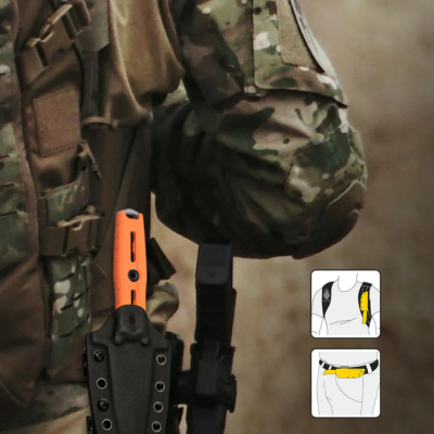 KIZXFB01A5 Couteau Kizer Norcross Orange Lame Spear Point Acier Nitro-V Manche G10 Housse Kydex - Livraison Gratuite