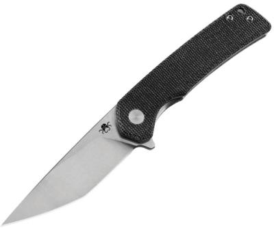 KKNJ147SBKT Couteau Pliant Klaken Virex Pro Tanto Lame Acier 14C28N Manche Micarta Noir Linerlock Flipper - Livraison Gratuite