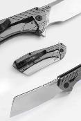 KS3445X Couteau Pliant Kershaw Static | Lame Cleaver Acier 8Cr13MoV | Frame Lock Manche Acier Gray - Livraison Gratuite