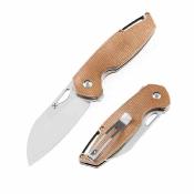 KT1022A5 Kansept Model 6 Brown – Couteau Pliant Lame Acier 154CM Wharncliffe Manche Micarta Brun Liner Lock – Livraison Gratuite