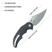 KUB181A Couteau Kubey Ceto Camping Black Lame Acier 14C28N SW IKBS - Livraison Gratuite