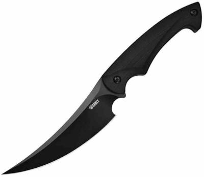 KUB231 Couteau de Chasse Kubey KU231 | Lame Scimitar Acier D2 Black Coated | Manche G10 Noir | Housse Kydex - Livraison Gratuite