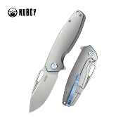 KUB360A Kubey Tityus Gris – Couteau Pliant Frame Lock | Lame Drop Point Bead Blasted 14C28N | Manche Titane  - Livraison Gratuite