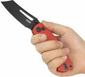 KUB378A Kubey Dheo KU378C – Couteau Pliant EDC Button Lock | Lame Wharncliffe 14C28N Blackwash | Manche G10 Rouge - Livraison Gratuite