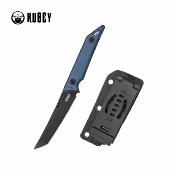 KUB430D Kubey Goliath – Couteau lame fixe Tanto Lame Acier 14C28N Black Manche Black Denim Micarta - Housse kydex - Livraison Gratuite