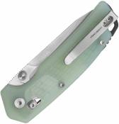 KUB465B Couteau Kubey Freki | Lame Acier 14C28N Satin Drop Point | Manche G10 Jade | Crossbar Lock | Livraison Gratuite