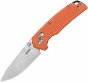 KUB465C Couteau Kubey Freki | Lame Acier 14C28N Satin Drop Point | Manche G10 Orange | Crossbar Lock | Livraison Gratuite