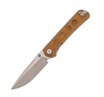 MAXMM302C Couteau Maxace Peregrine S Lame Drop Point Acier 10Cr15CoMoV Manche PEI Jaune - Livraison Gratuite