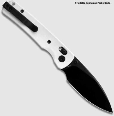 MGR817AWH Miguron Knives Vakor | Lame Drop Point Acier 14C28N | Finition Black PVD | Manche G10 Blanc | Crossbar Lock - Livraison Gratuite